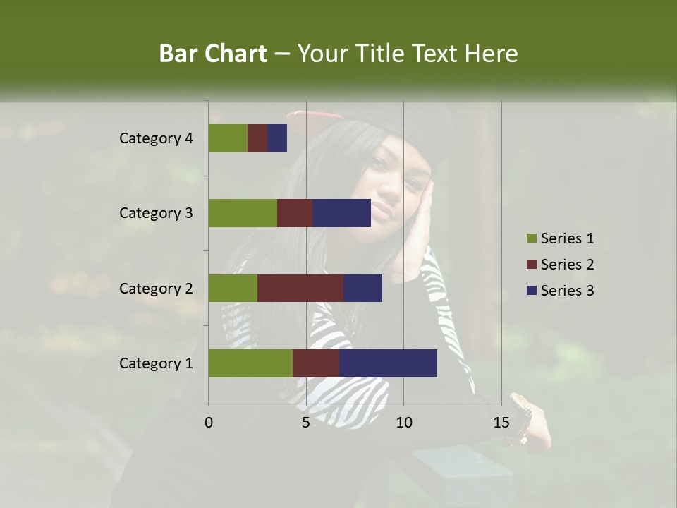 A Woman Sitting On A Bench With A Hat On Her Head PowerPoint Template