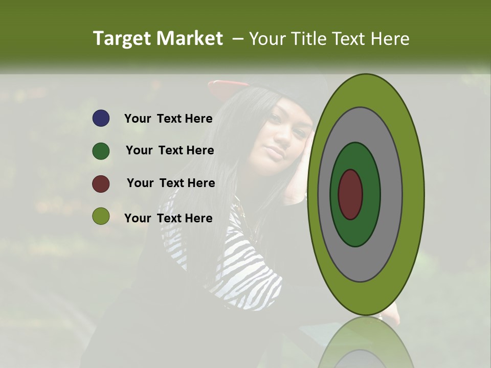 A Woman Sitting On A Bench With A Hat On Her Head PowerPoint Template