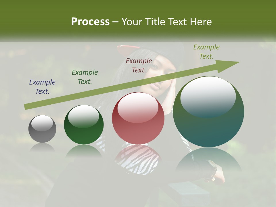 A Woman Sitting On A Bench With A Hat On Her Head PowerPoint Template