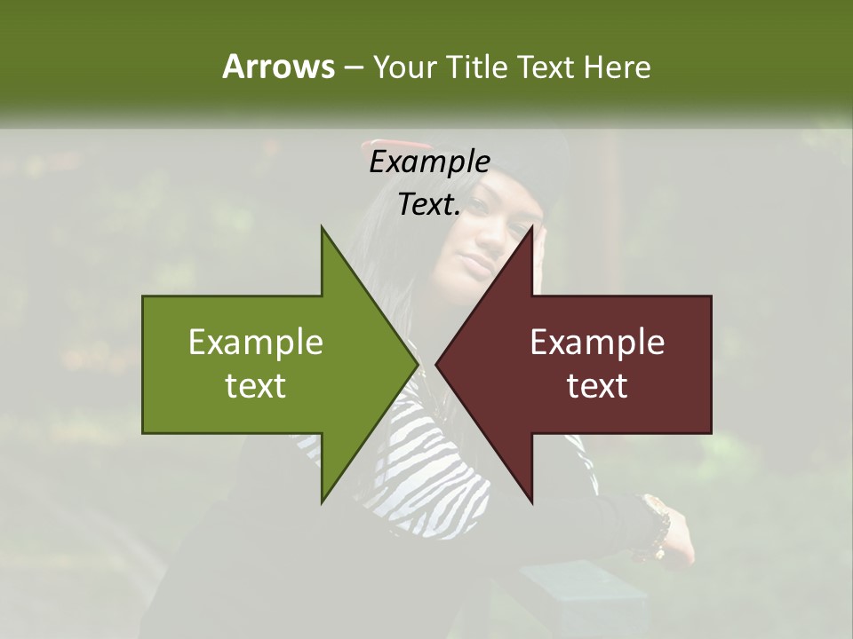 A Woman Sitting On A Bench With A Hat On Her Head PowerPoint Template