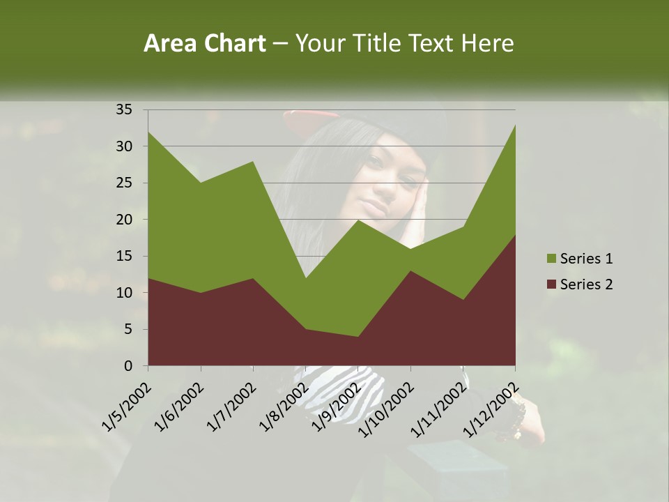 A Woman Sitting On A Bench With A Hat On Her Head PowerPoint Template