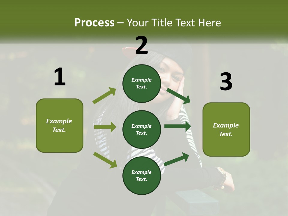 A Woman Sitting On A Bench With A Hat On Her Head PowerPoint Template