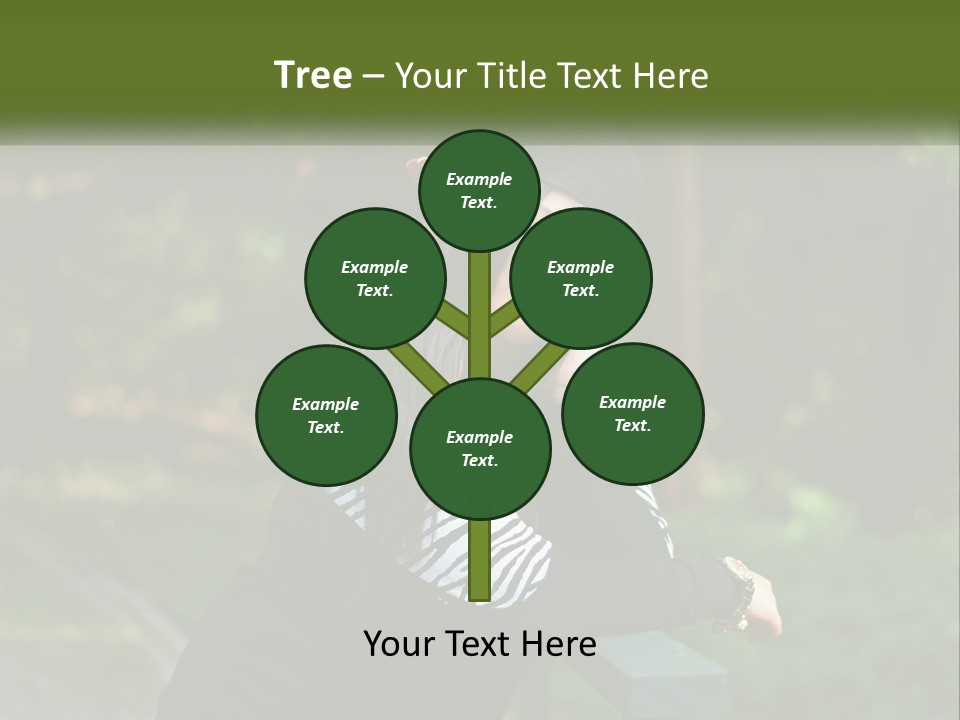 A Woman Sitting On A Bench With A Hat On Her Head PowerPoint Template