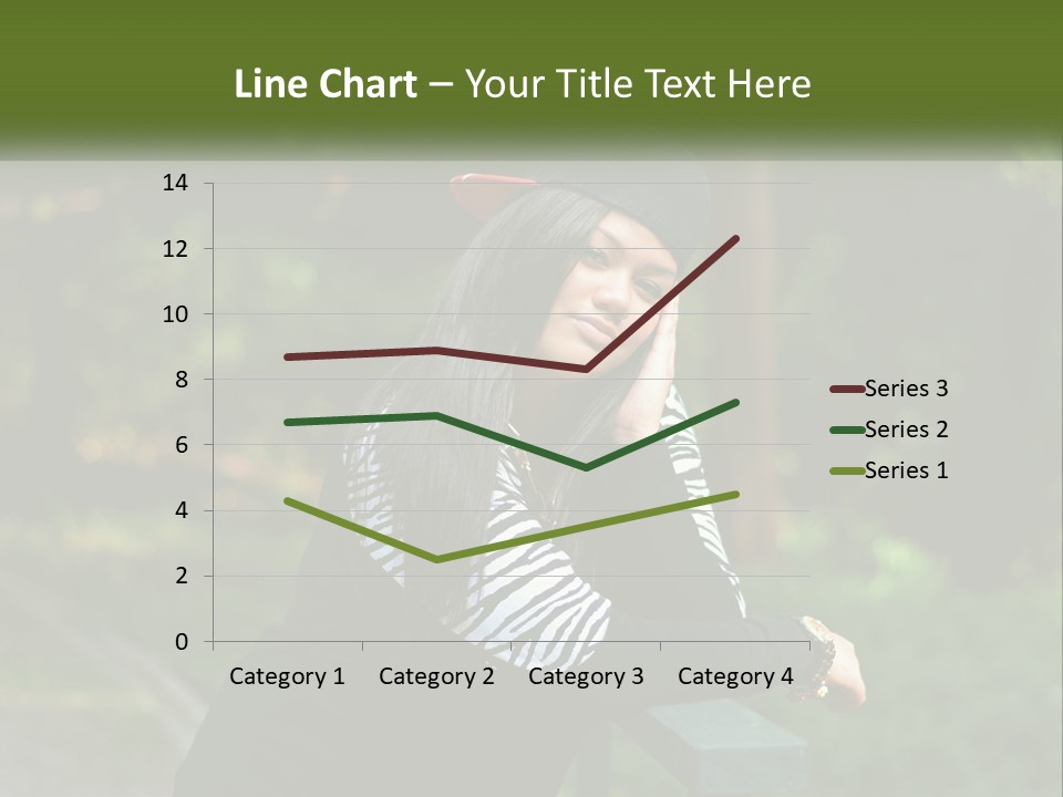 A Woman Sitting On A Bench With A Hat On Her Head PowerPoint Template