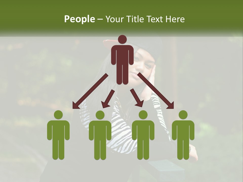 A Woman Sitting On A Bench With A Hat On Her Head PowerPoint Template