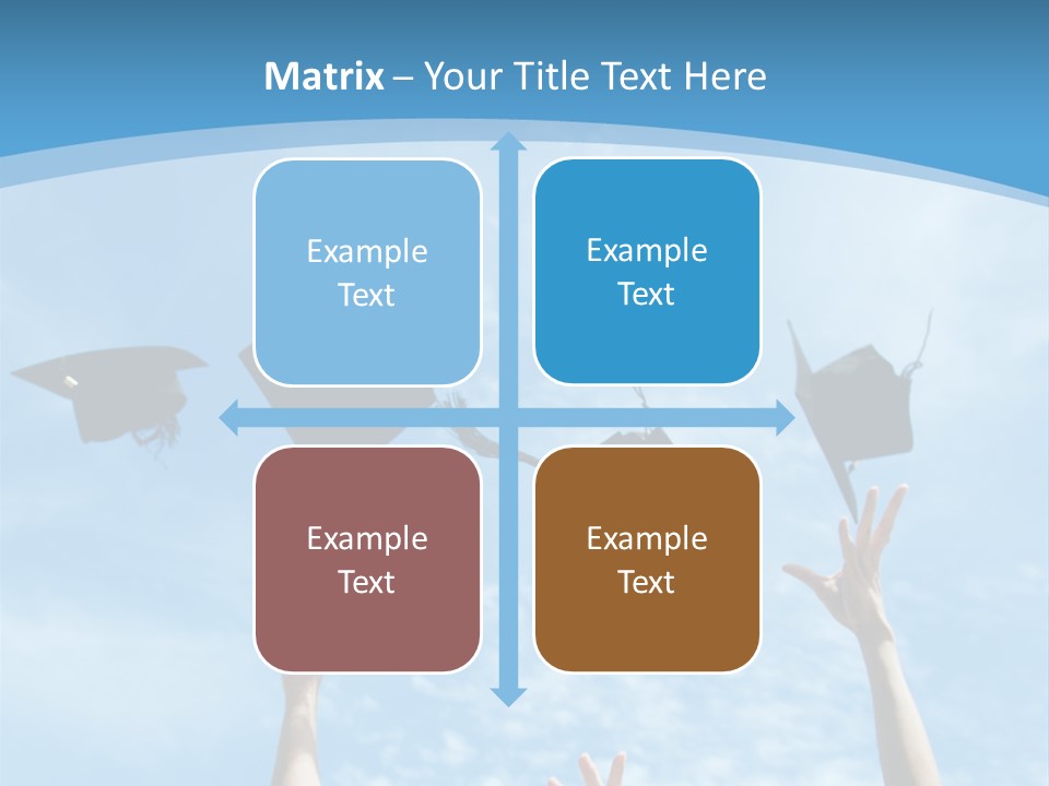 A Group Of Graduates Throwing Their Caps In The Air PowerPoint Template