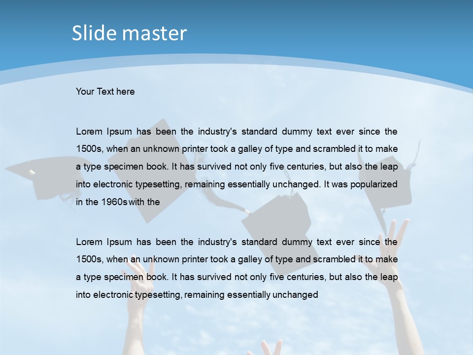 A Group Of Graduates Throwing Their Caps In The Air PowerPoint Template