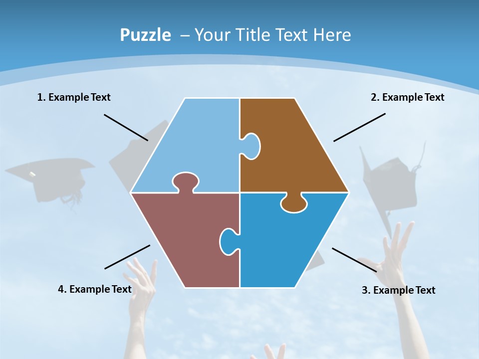 A Group Of Graduates Throwing Their Caps In The Air PowerPoint Template