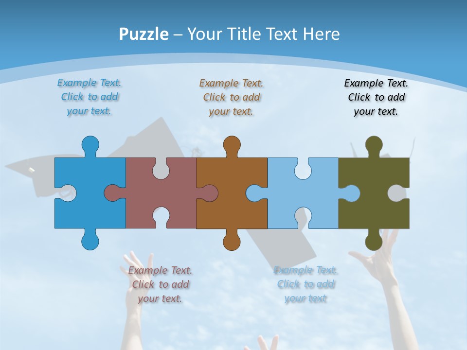 A Group Of Graduates Throwing Their Caps In The Air PowerPoint Template