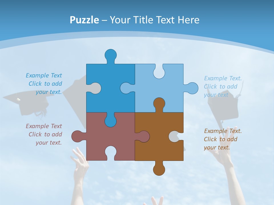 A Group Of Graduates Throwing Their Caps In The Air PowerPoint Template