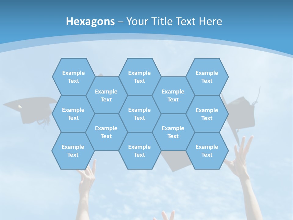 A Group Of Graduates Throwing Their Caps In The Air PowerPoint Template