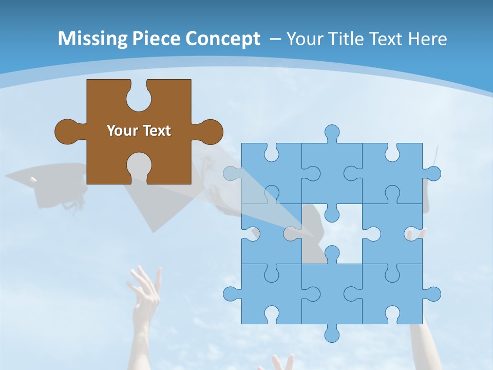 A Group Of Graduates Throwing Their Caps In The Air PowerPoint Template