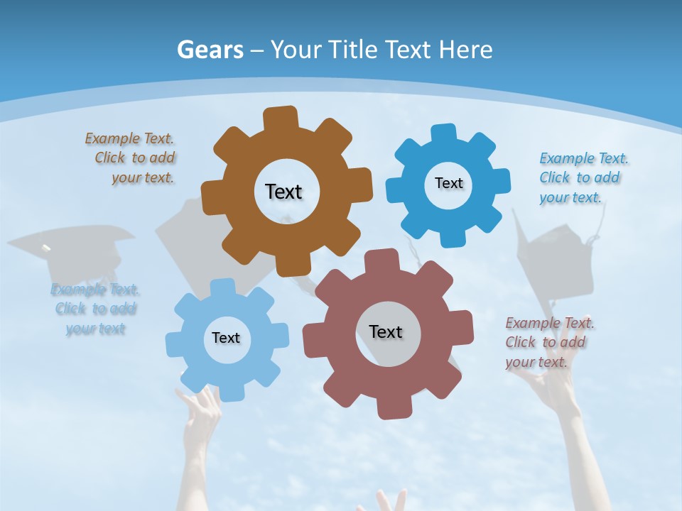 A Group Of Graduates Throwing Their Caps In The Air PowerPoint Template