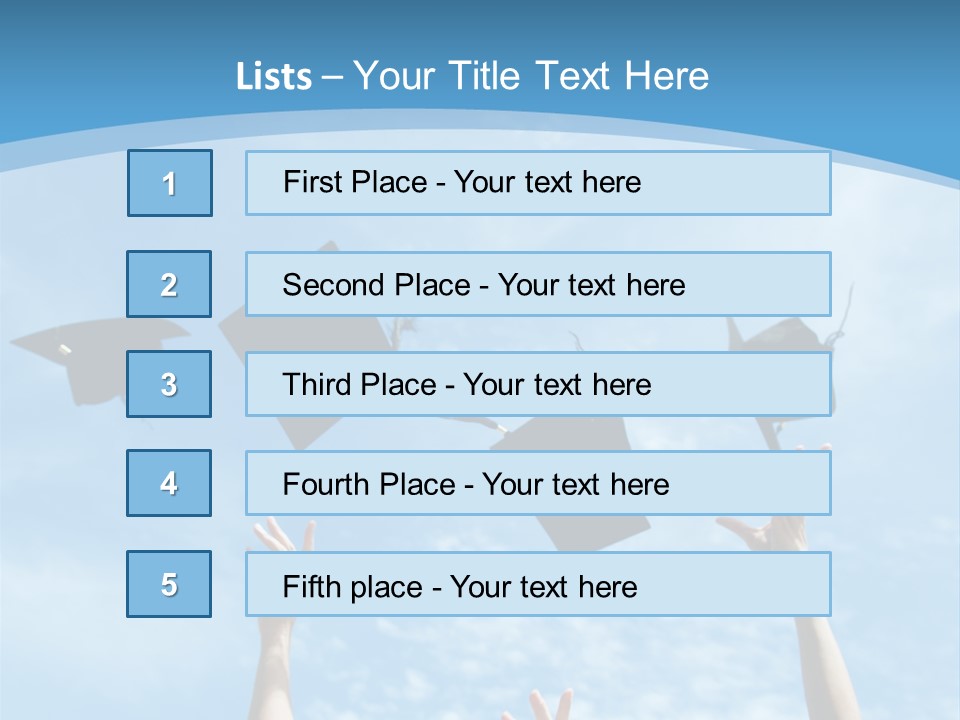 A Group Of Graduates Throwing Their Caps In The Air PowerPoint Template