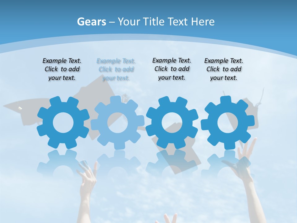 A Group Of Graduates Throwing Their Caps In The Air PowerPoint Template