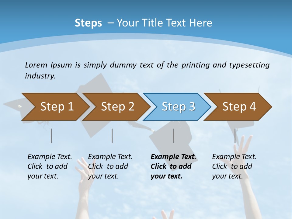 A Group Of Graduates Throwing Their Caps In The Air PowerPoint Template