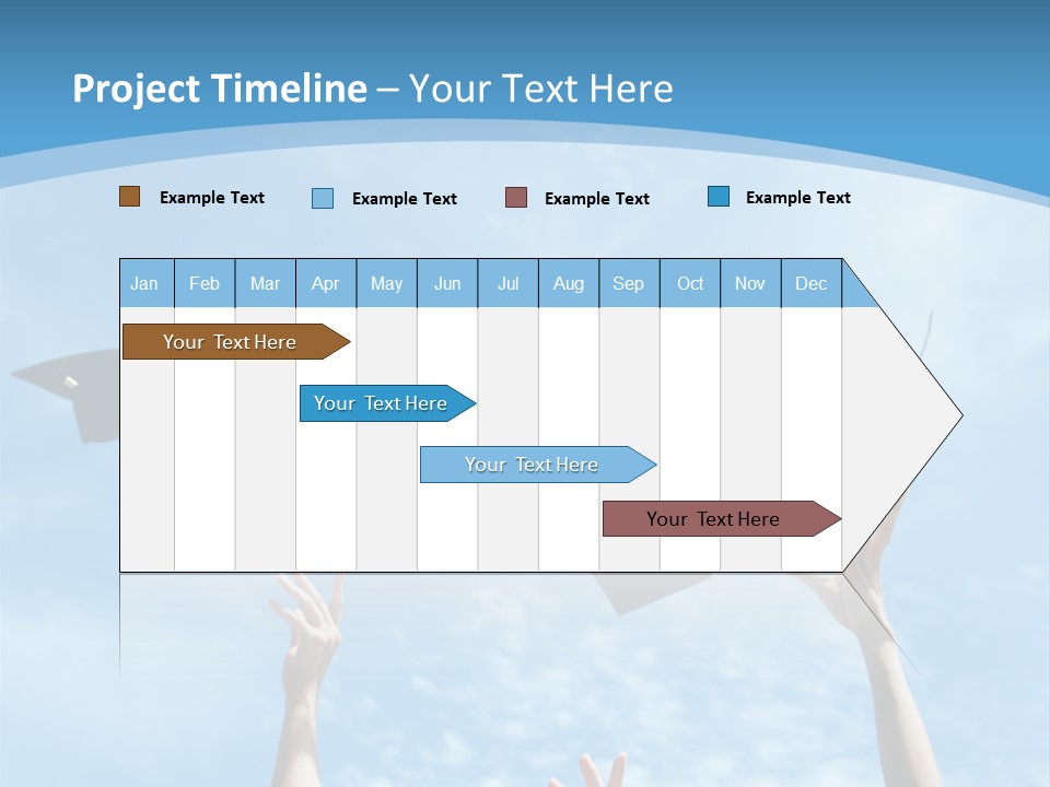 A Group Of Graduates Throwing Their Caps In The Air PowerPoint Template