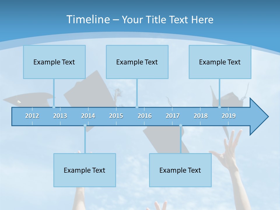 A Group Of Graduates Throwing Their Caps In The Air PowerPoint Template
