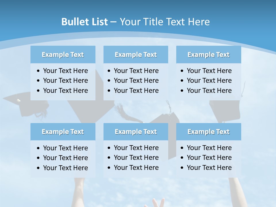 A Group Of Graduates Throwing Their Caps In The Air PowerPoint Template