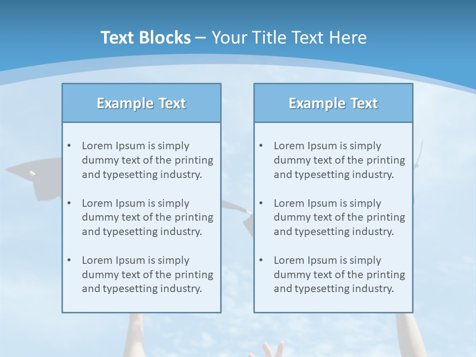 A Group Of Graduates Throwing Their Caps In The Air PowerPoint Template