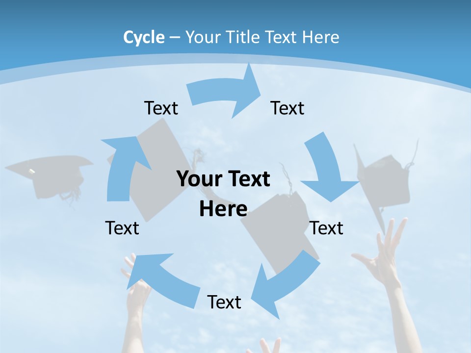 A Group Of Graduates Throwing Their Caps In The Air PowerPoint Template