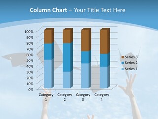 A Group Of Graduates Throwing Their Caps In The Air PowerPoint Template