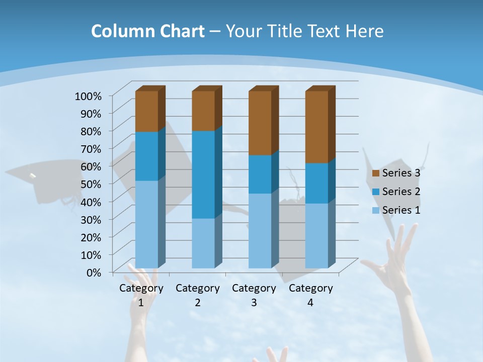 A Group Of Graduates Throwing Their Caps In The Air PowerPoint Template