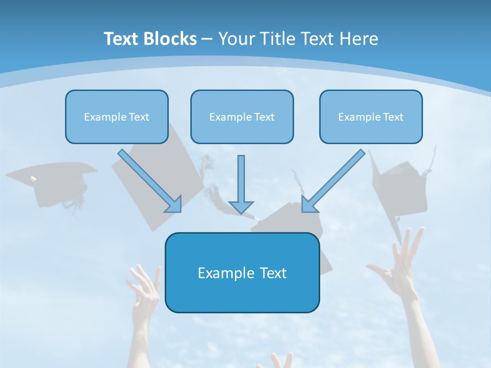 A Group Of Graduates Throwing Their Caps In The Air PowerPoint Template