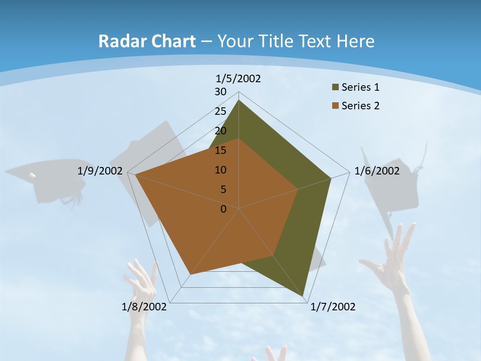A Group Of Graduates Throwing Their Caps In The Air PowerPoint Template
