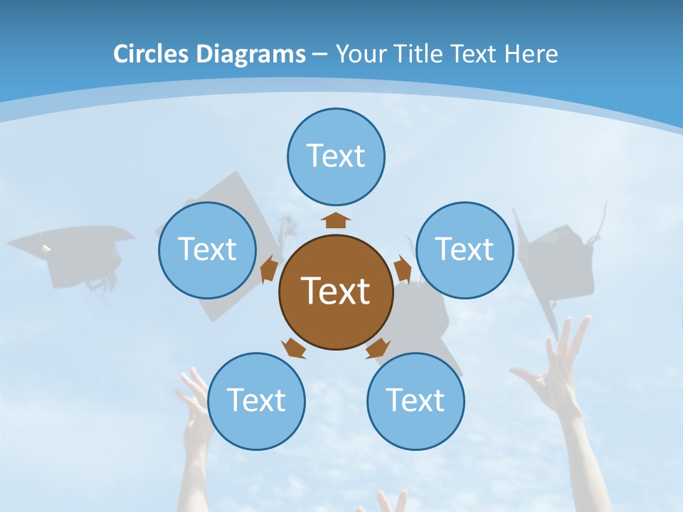 A Group Of Graduates Throwing Their Caps In The Air PowerPoint Template