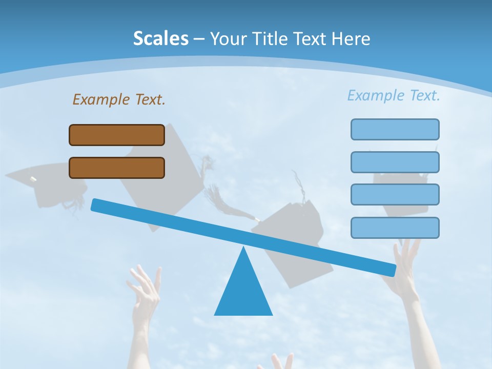A Group Of Graduates Throwing Their Caps In The Air PowerPoint Template