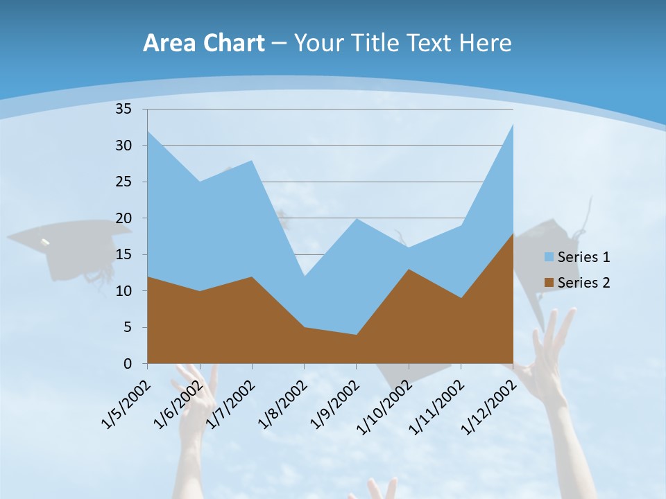 A Group Of Graduates Throwing Their Caps In The Air PowerPoint Template