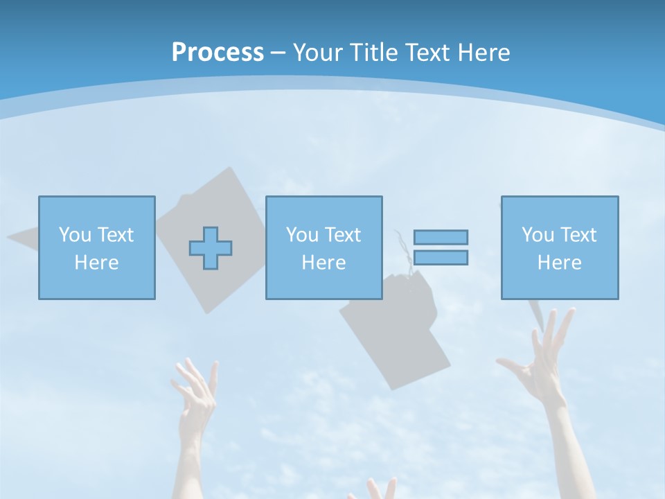 A Group Of Graduates Throwing Their Caps In The Air PowerPoint Template