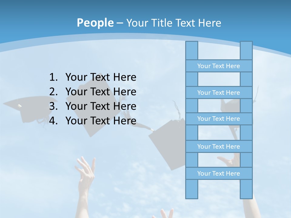 A Group Of Graduates Throwing Their Caps In The Air PowerPoint Template