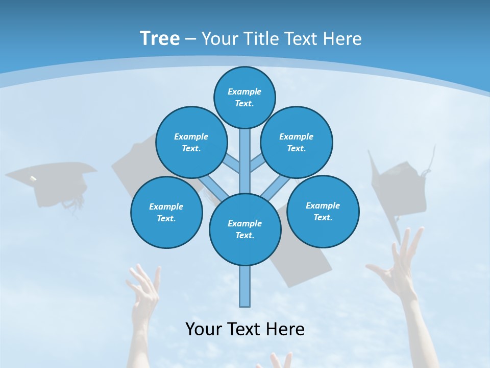 A Group Of Graduates Throwing Their Caps In The Air PowerPoint Template
