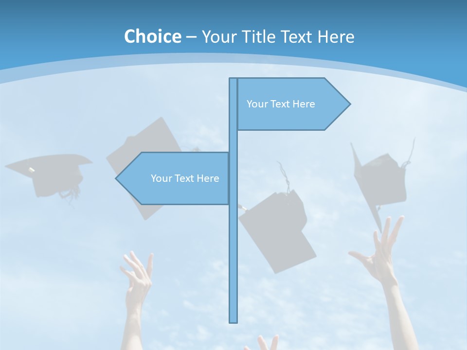 A Group Of Graduates Throwing Their Caps In The Air PowerPoint Template