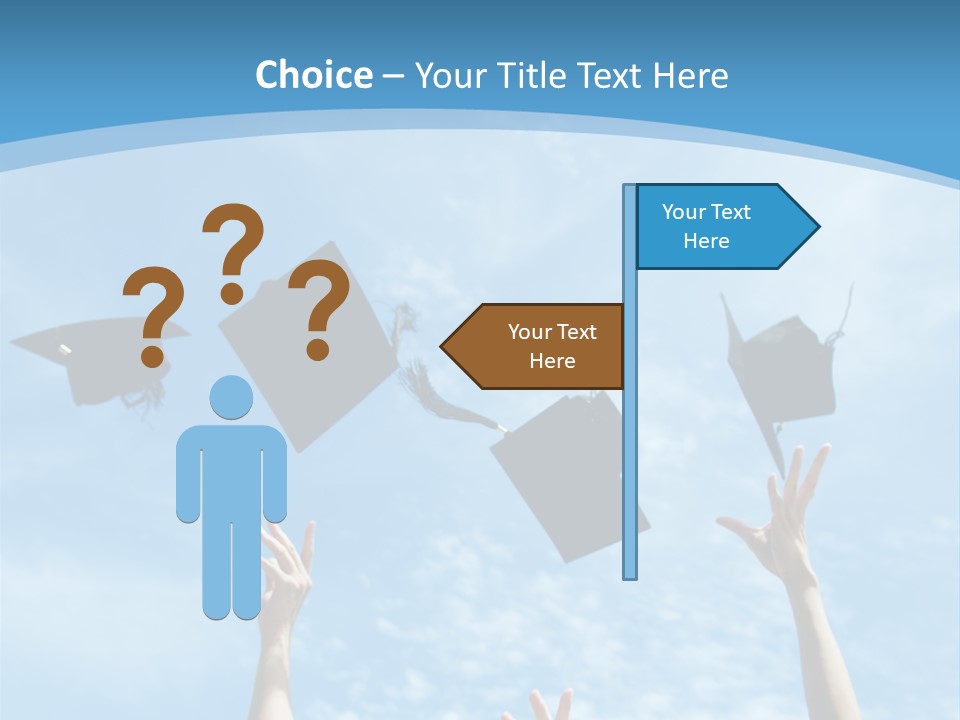 A Group Of Graduates Throwing Their Caps In The Air PowerPoint Template