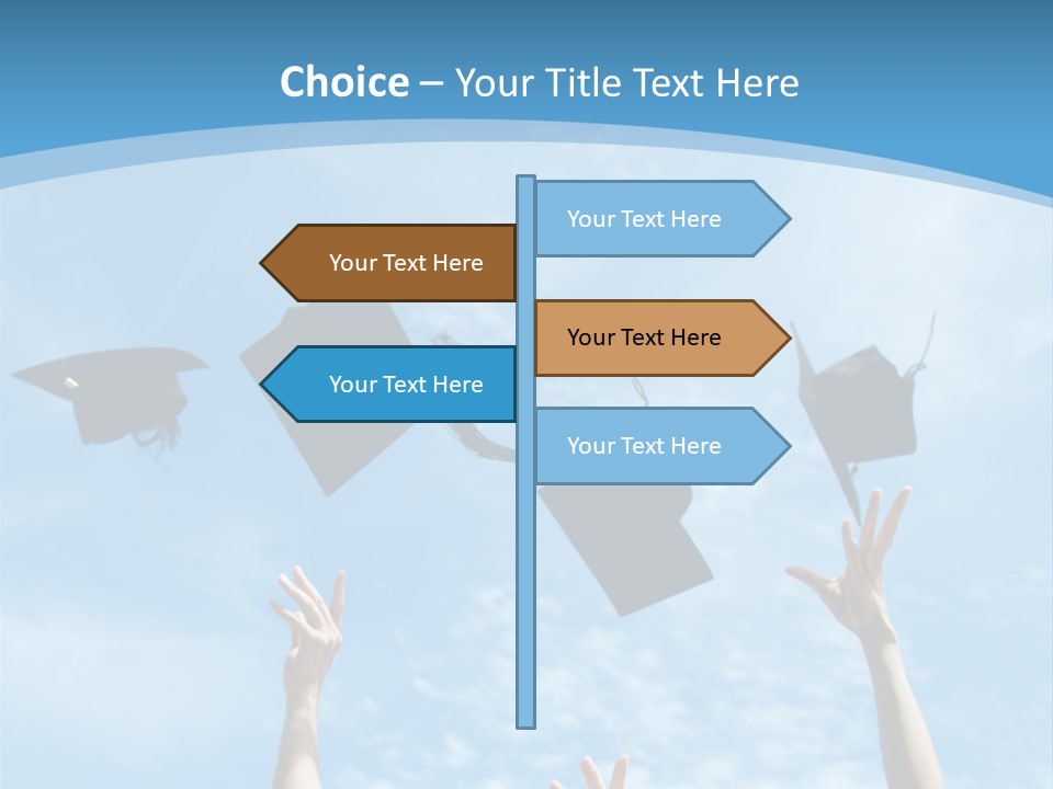 A Group Of Graduates Throwing Their Caps In The Air PowerPoint Template