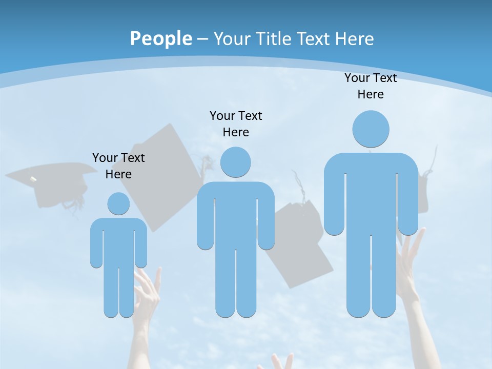 A Group Of Graduates Throwing Their Caps In The Air PowerPoint Template