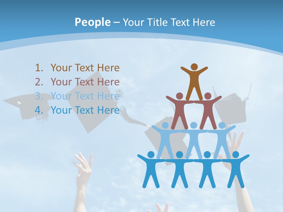 A Group Of Graduates Throwing Their Caps In The Air PowerPoint Template