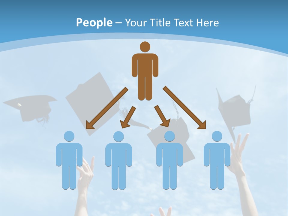 A Group Of Graduates Throwing Their Caps In The Air PowerPoint Template