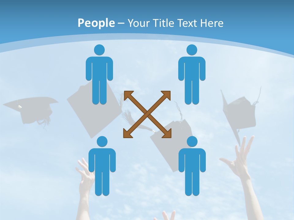 A Group Of Graduates Throwing Their Caps In The Air PowerPoint Template