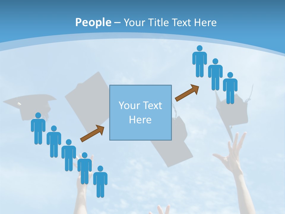 A Group Of Graduates Throwing Their Caps In The Air PowerPoint Template