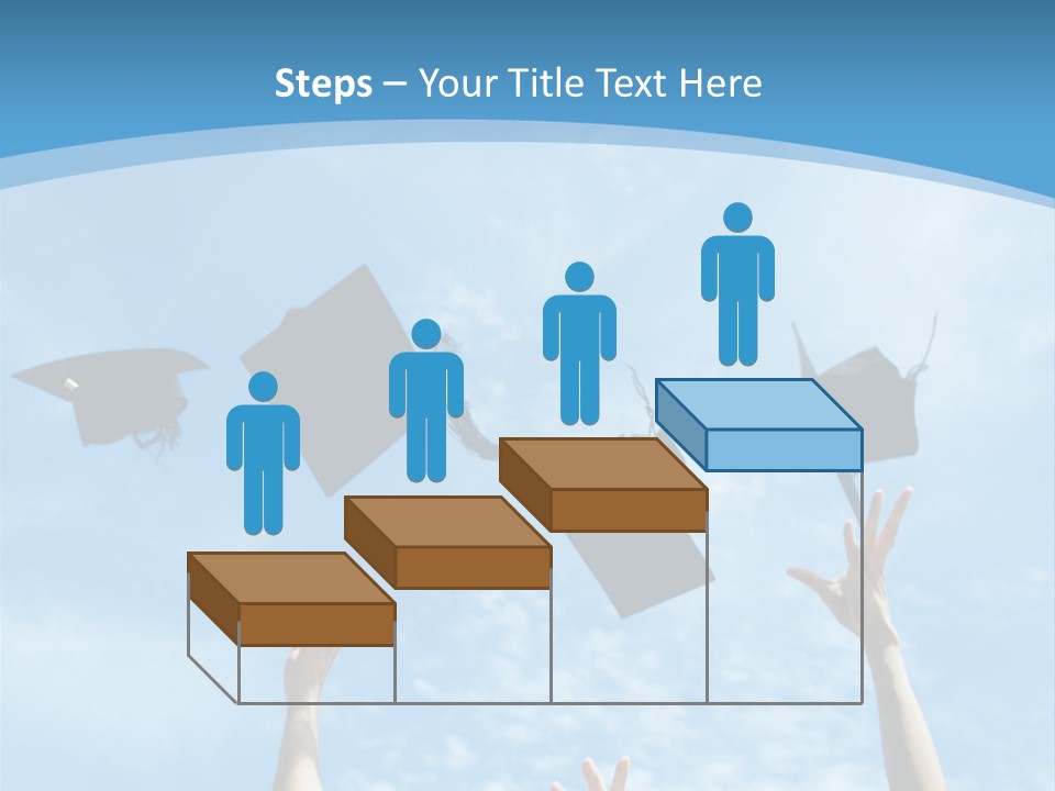 A Group Of Graduates Throwing Their Caps In The Air PowerPoint Template