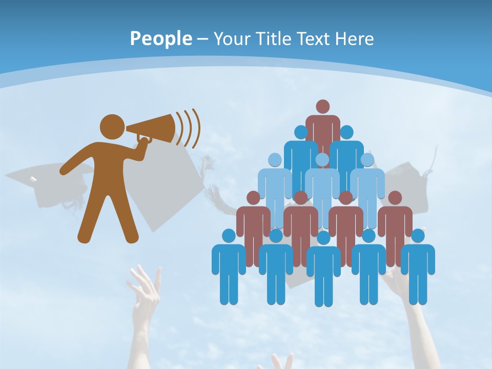 A Group Of Graduates Throwing Their Caps In The Air PowerPoint Template