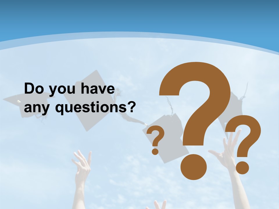 A Group Of Graduates Throwing Their Caps In The Air PowerPoint Template