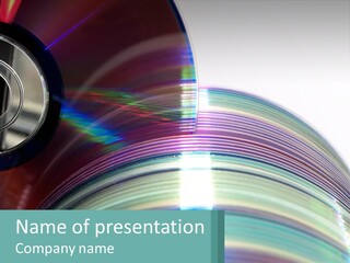 A Cd With A Blurry Image Of A Disc On Top Of It PowerPoint Template