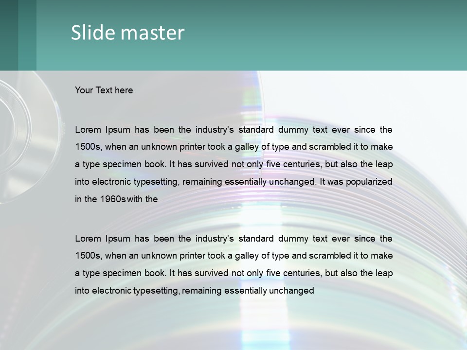 A Cd With A Blurry Image Of A Disc On Top Of It PowerPoint Template