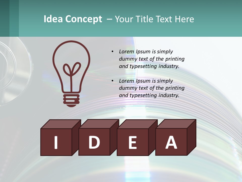 A Cd With A Blurry Image Of A Disc On Top Of It PowerPoint Template