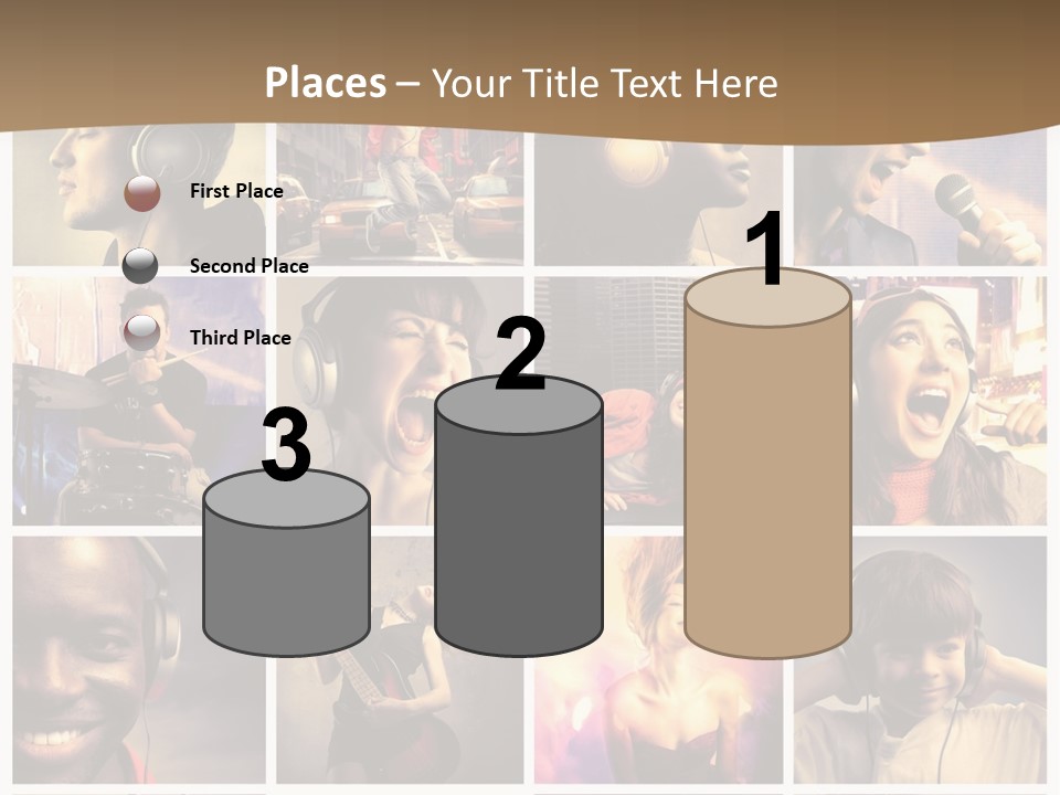 A Collage Of People With Headphones And Microphones PowerPoint Template